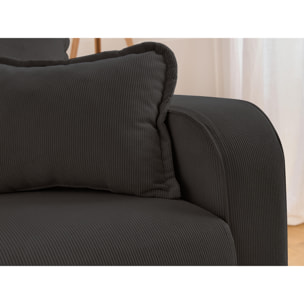 Albane - canapé 3 places - en velours côtelé - Gris foncé