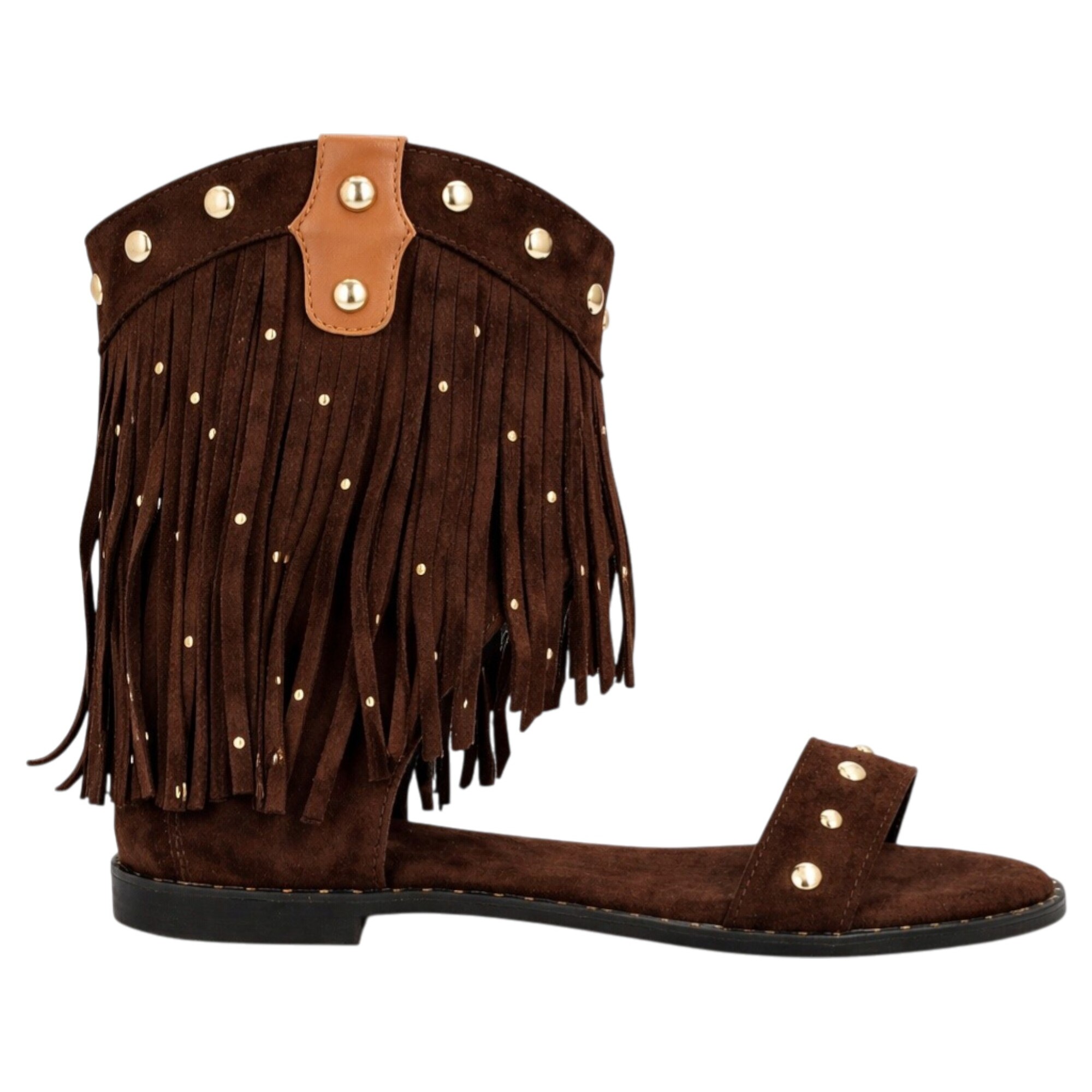 Sandalia boho flecos mujer plana