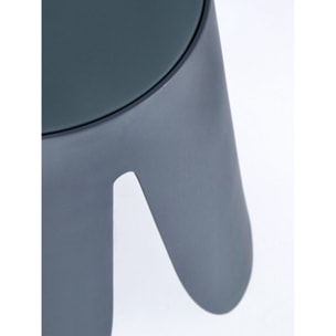 Set di sgabelli IMOGEN in polipropilene ottanio e cuscino in similpelle ottanio