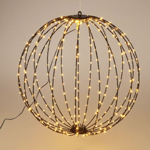 bola navideña luminosa con 320 luces led blancas cálidas 50cm
