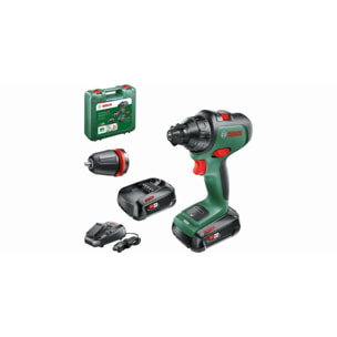 Taladro-destornillador BOSCH AdvancedDrill 18 + 1 portabrocas + 2 baterías 2,5 Ah + cargador - 06039B5006