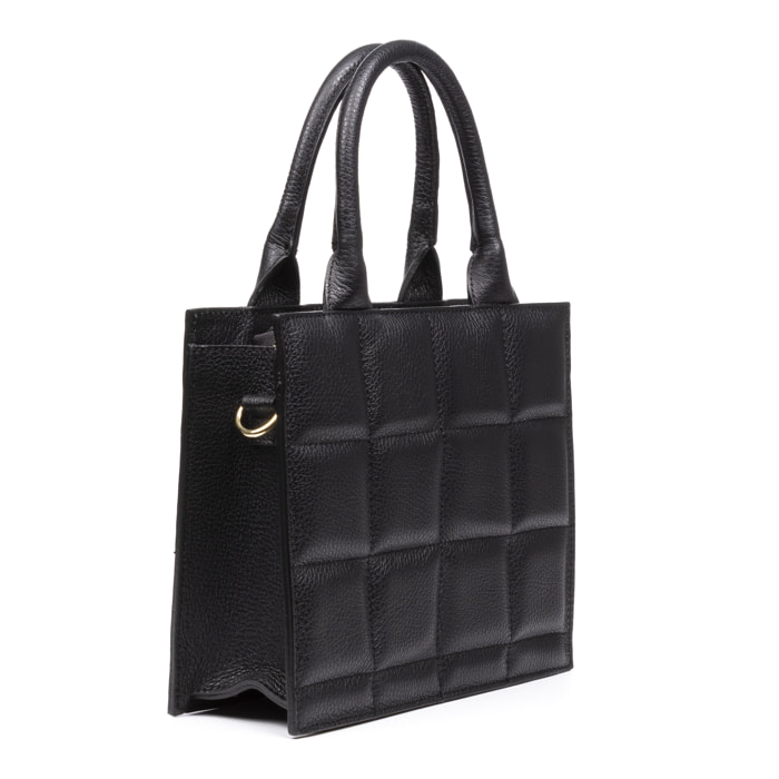 Albino borsa a tracolla da donna. Pelle autentica finitura Dollaro trapuntata.