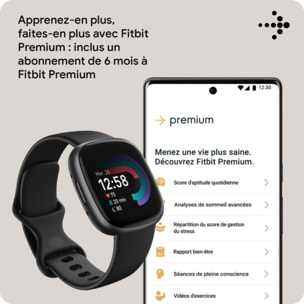 Montre santé FITBIT Versa 4 Aluminium Graphite et Noir