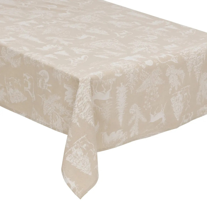 Nappe animaux 140x360cm beige et blanc