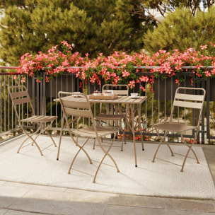Table de jardin en métal taupe 4 personnes - Yumi