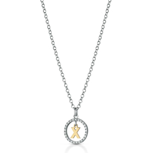 Collana Hiriwa 925 Cerchio Lettera X Argento