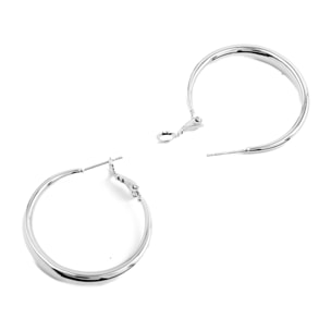 Pendientes de 34mm de diámetro acabados en rodio