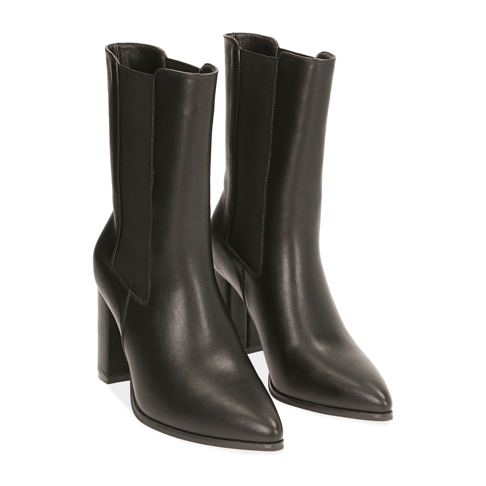 Chelsea boots neri, tacco 9 cm