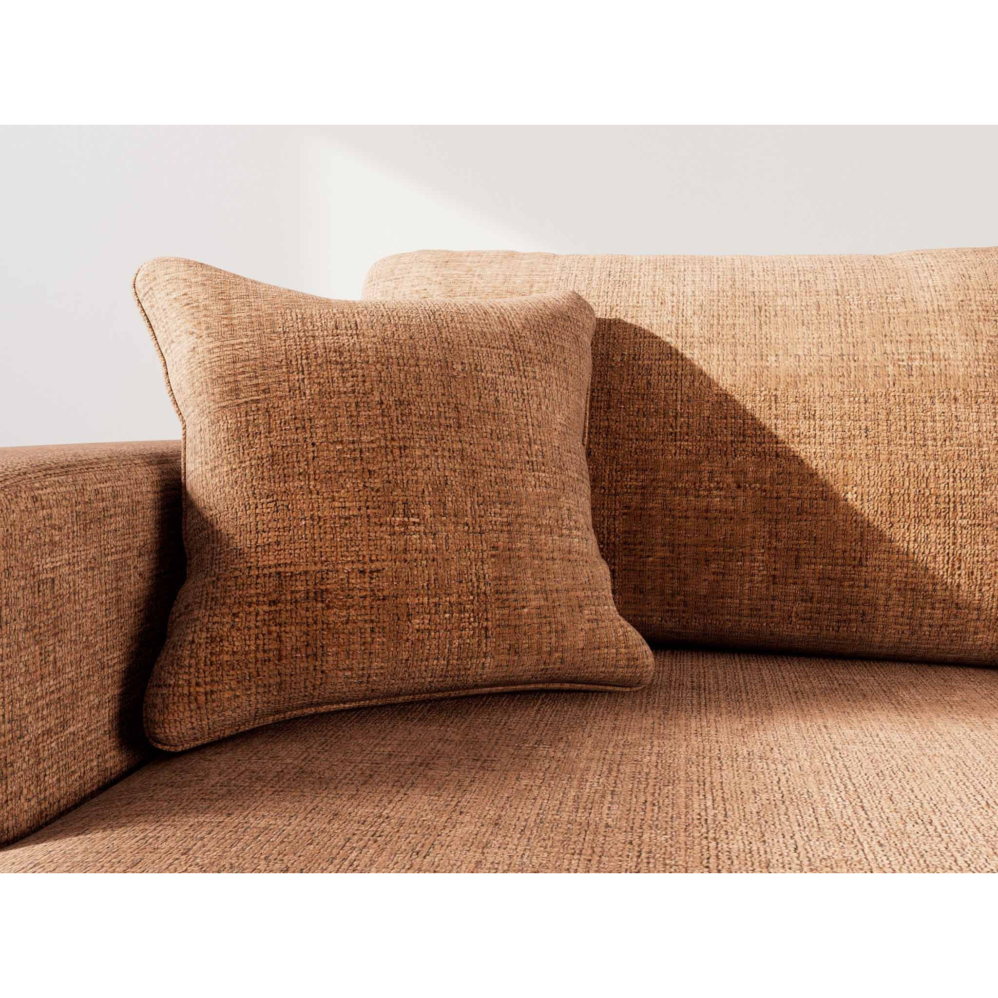 Miro - Canapé d'angle gauche 4 places convertible avec coffre en velours texturé - Rouille