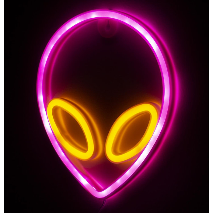 Pendente neon bicolore, design Alien Retro.