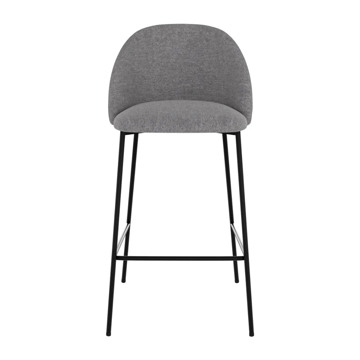 Lot de 2 chaises pour îlot central 66 cm en tissu chiné gris foncé - Karl