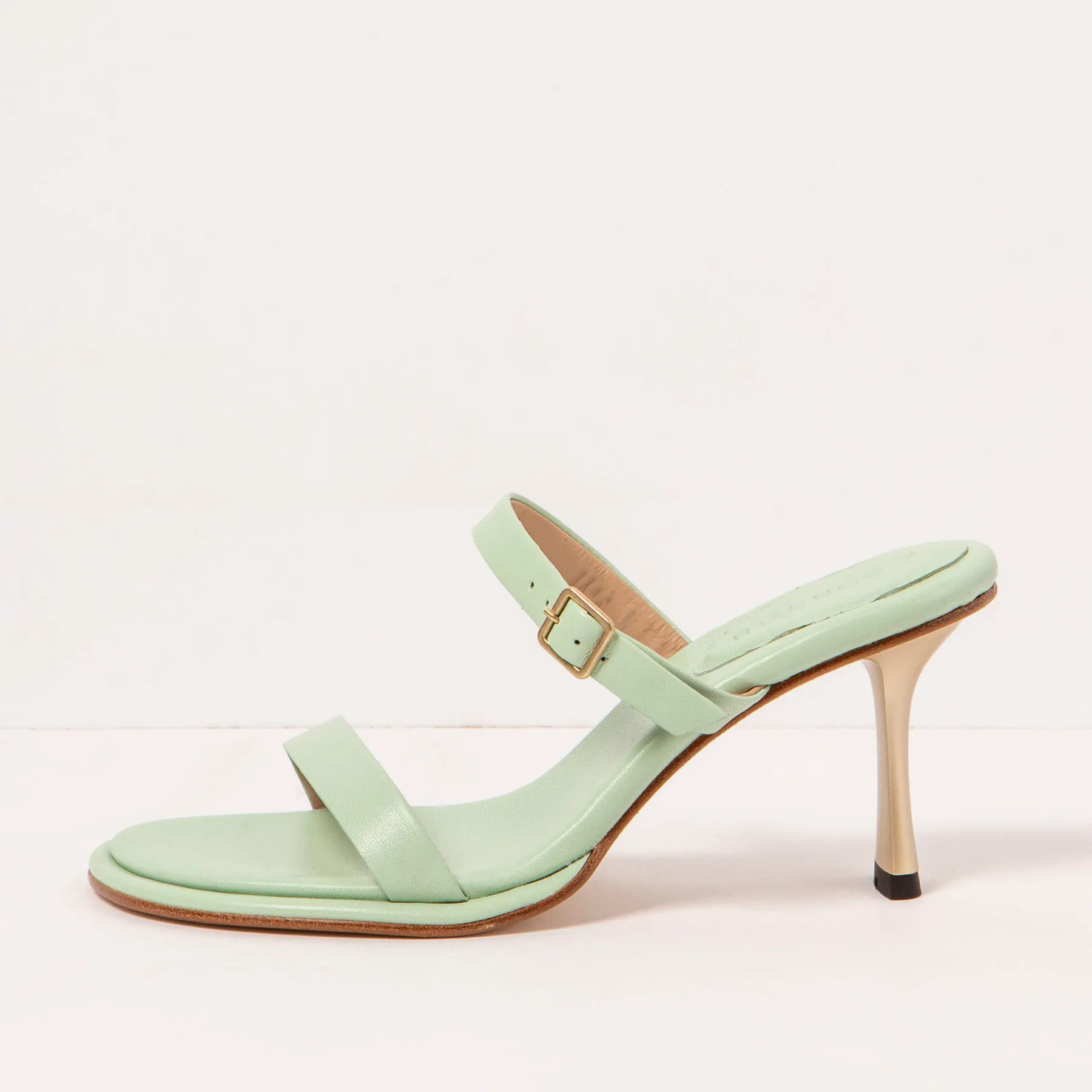 Sandalias con tacón S3194 NAPPA PASTEL GREEN/ ALBANA color Pastel green