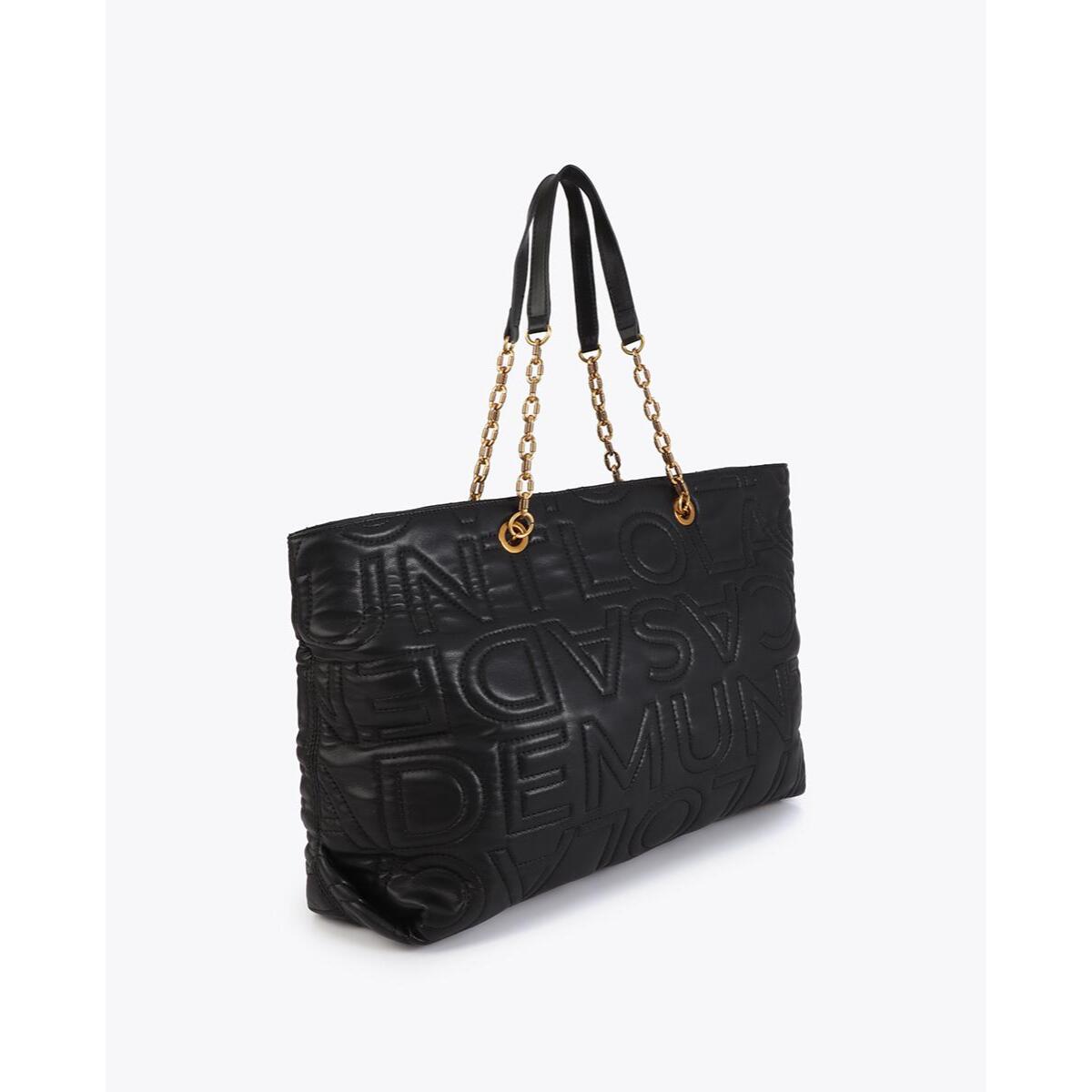 Shopper con cuciture del logo