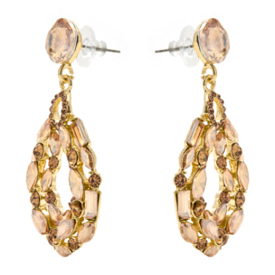 Pendientes con Cristal Multicolor acabado oro 18k