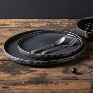 Service 12 pièces noir - "Charbon"