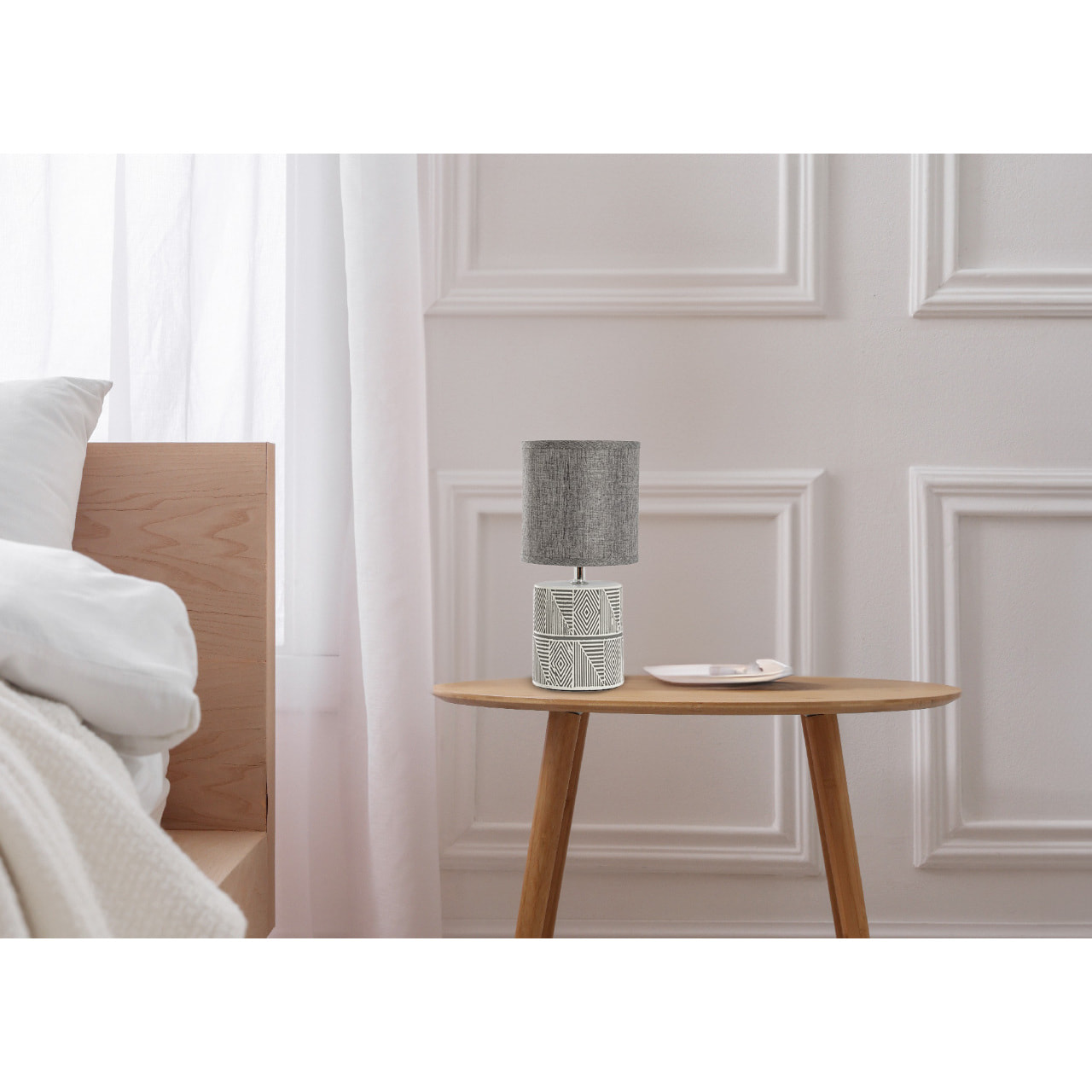 Lampada Da Tavolo Comodino Ricaricabile Accensione On/Off Modello Rodi Verde