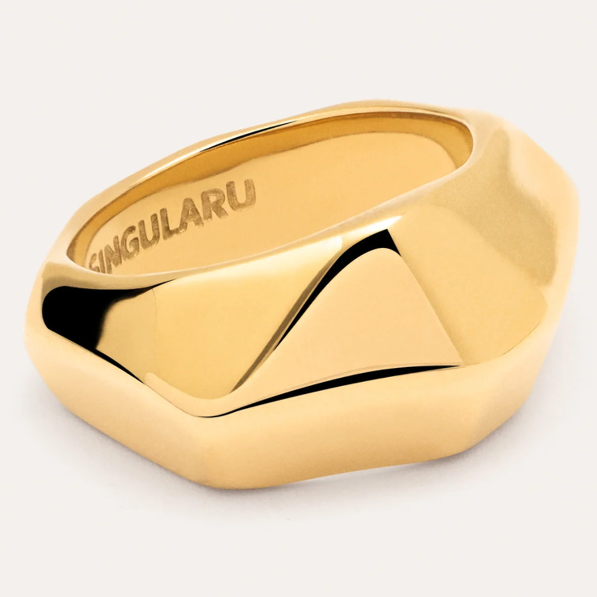 Anillo Tempo Acero Baño Oro