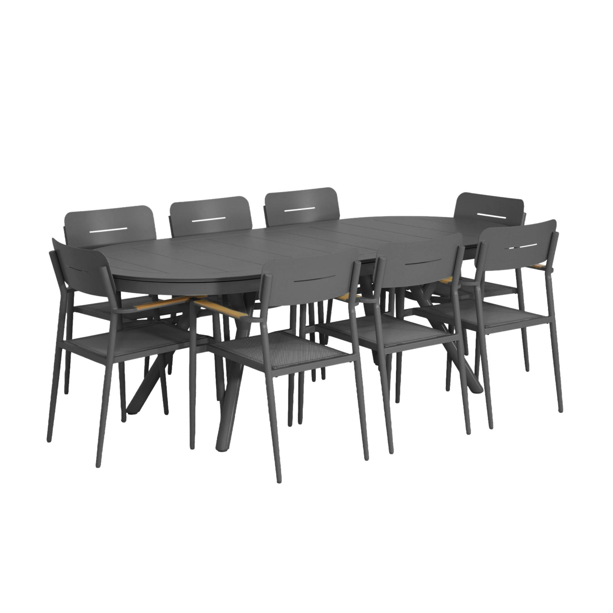 Table de jardin ovale extensible aluminium 10 places METORA