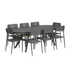 Table de jardin ovale extensible aluminium 10 places METORA