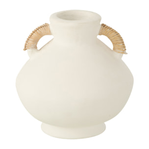 J-Line Petit Vase Leo Terracotta Blanc/Naturel