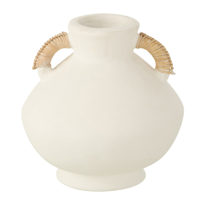 J-Line Petit Vase Leo Terracotta Blanc/Naturel