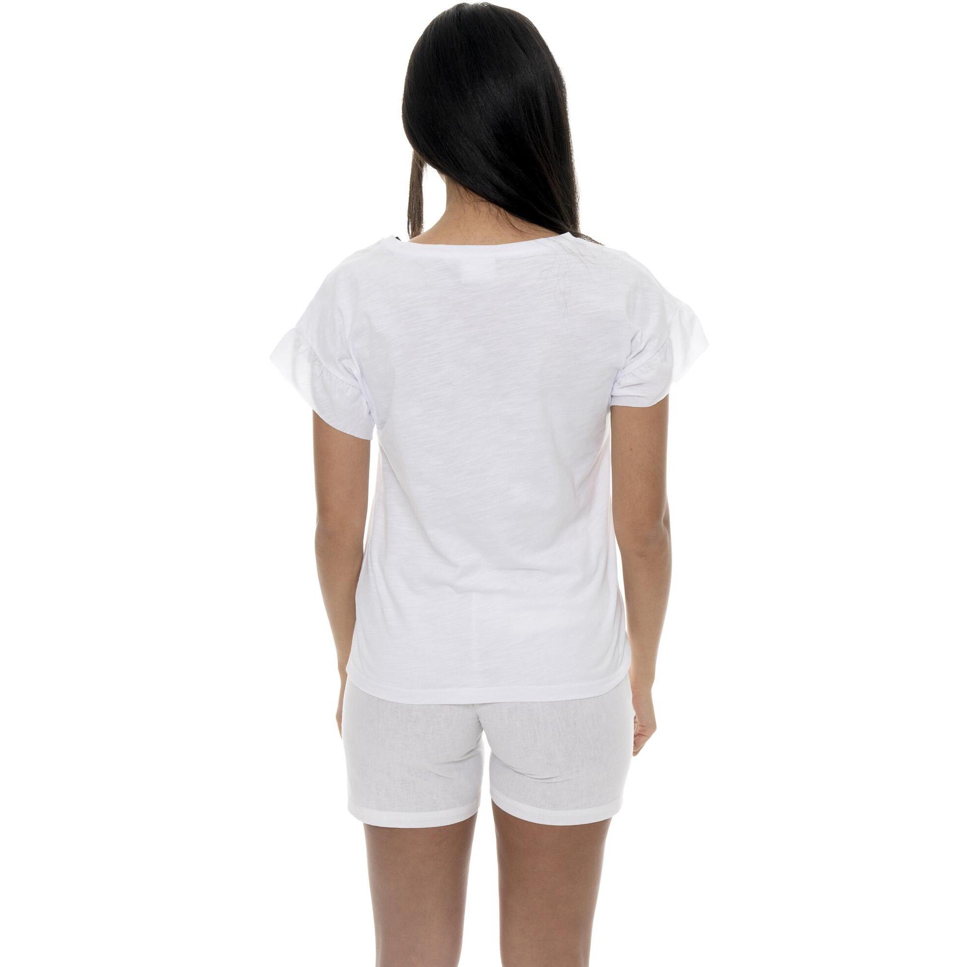 Camiseta Leone Fancy Stripes con mangas con volantes para mujer