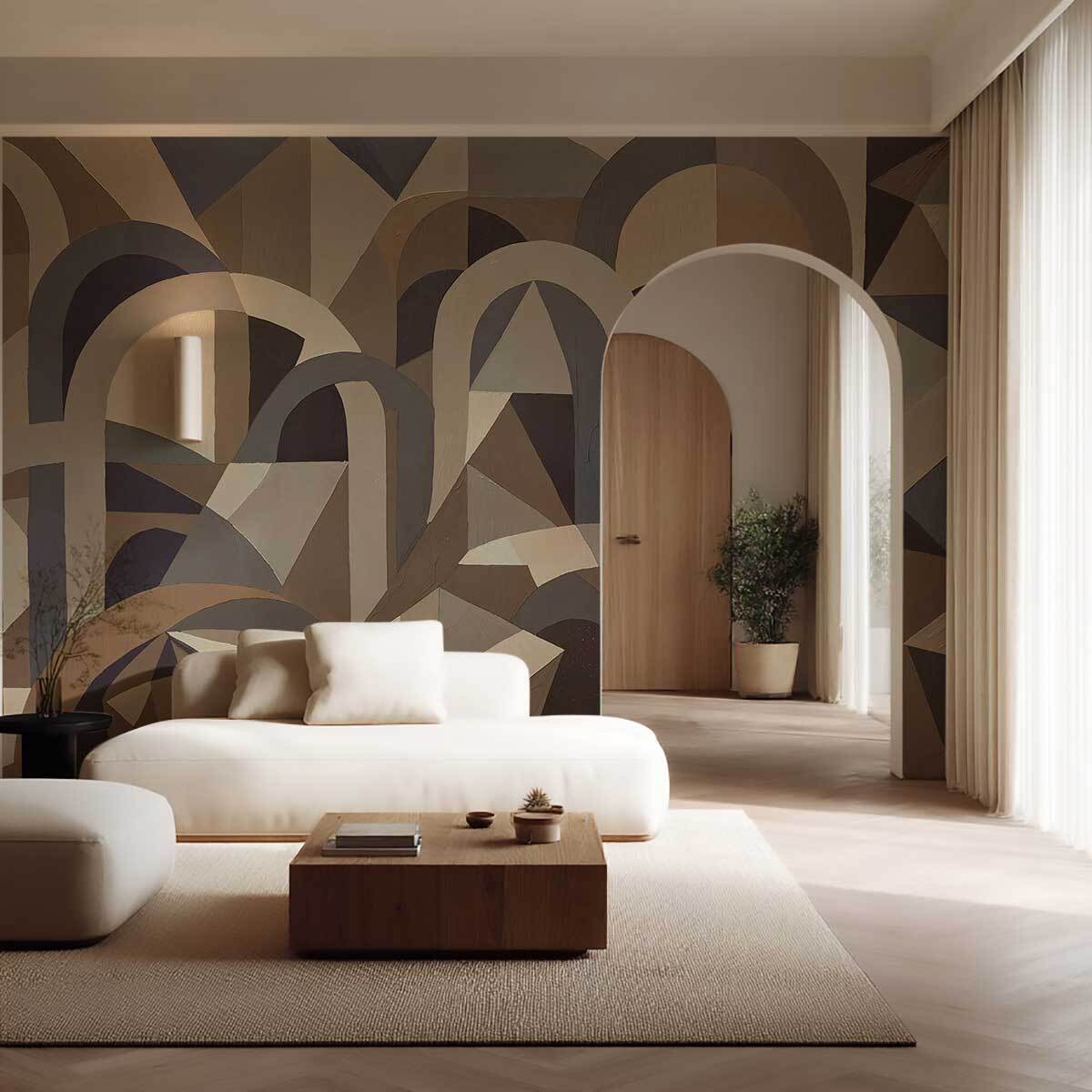 Papier peint Architectura Beige Intissé