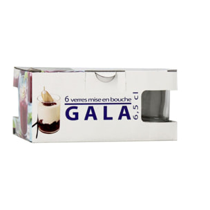 Lot de 6 verrines 6,5cl en verre GALA