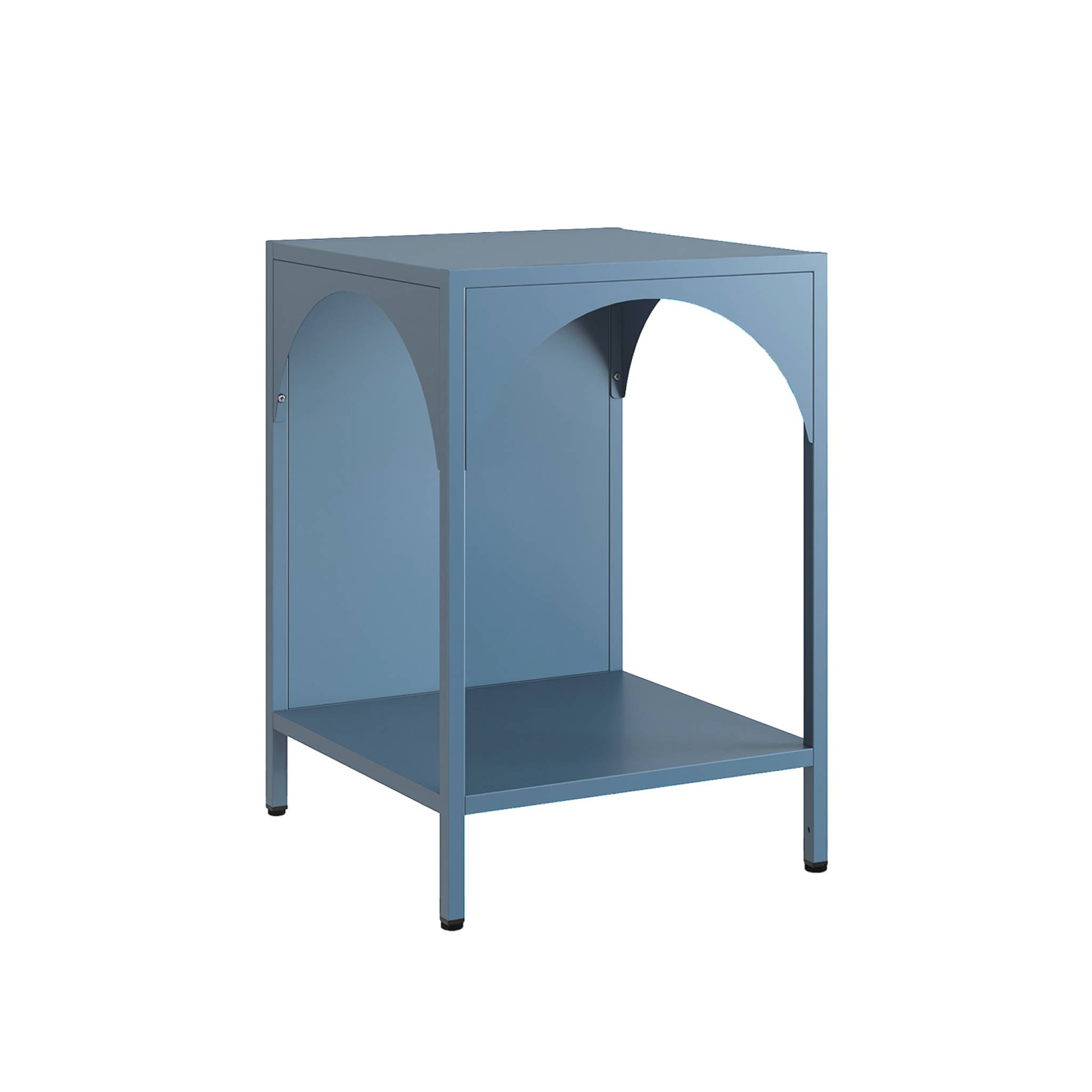 Lot de 2 tables de chevet. tables d'appoint en acier style industriel. bleu pétrole. L 35 x l 35 x H 52cm