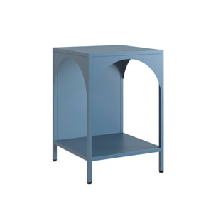 Lot de 2 tables de chevet. tables d'appoint en acier style industriel. bleu pétrole. L 35 x l 35 x H 52cm
