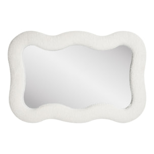 Specchio da parete Bosaro con cornice in teddy bianco 80x54 cm