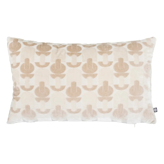 Coussin "Luna" jacquard velours lin 30x50cm