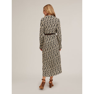Motivi - Vestito midi in viscosa fantasia anelli - Beige