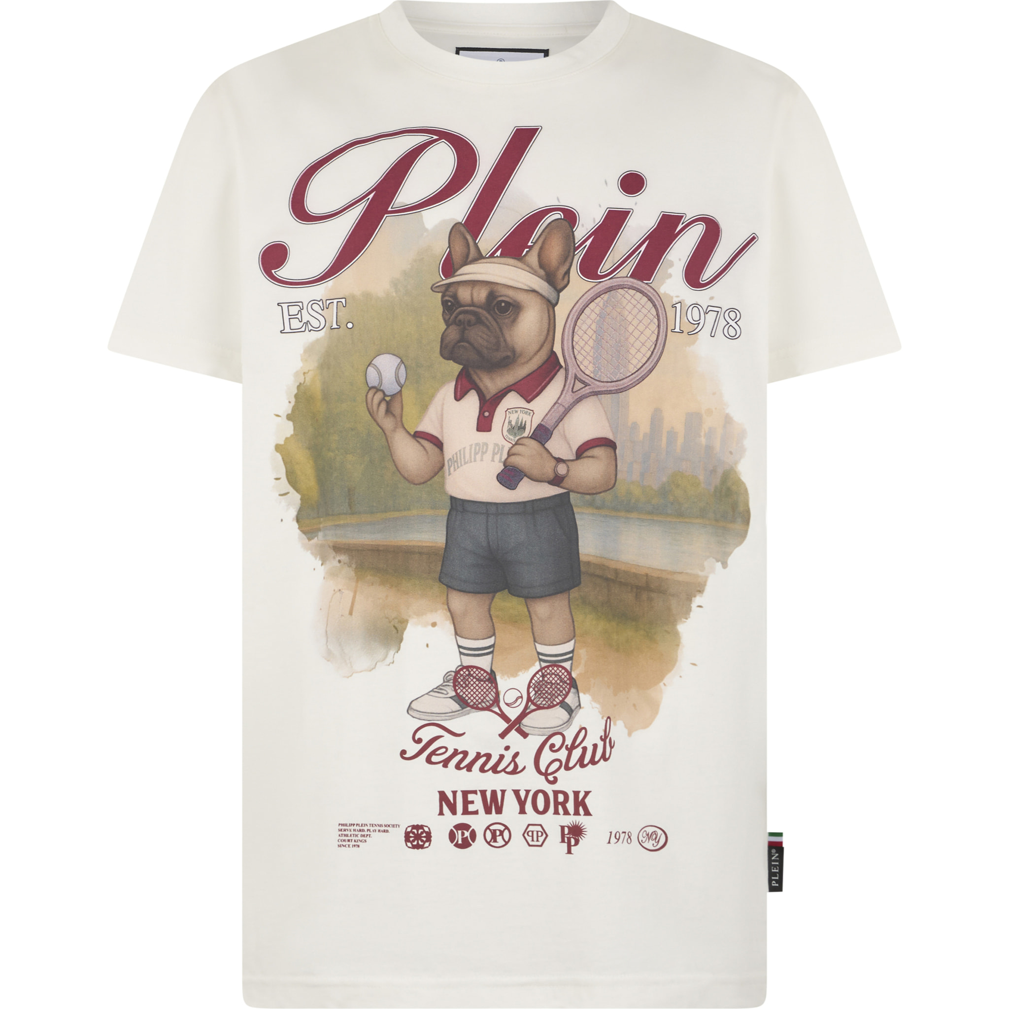 PHILIPP PLEIN Round Neck T-Shirt New York Tennis