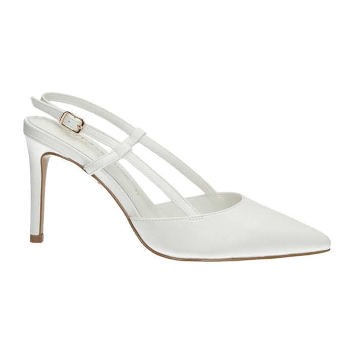 Décolleté sling back Donna Tata Italia Bianco