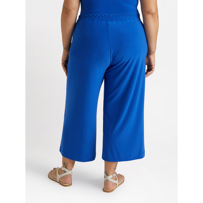Fiorella Rubino - Pantaloni cropped ampi in jersey - Bluette