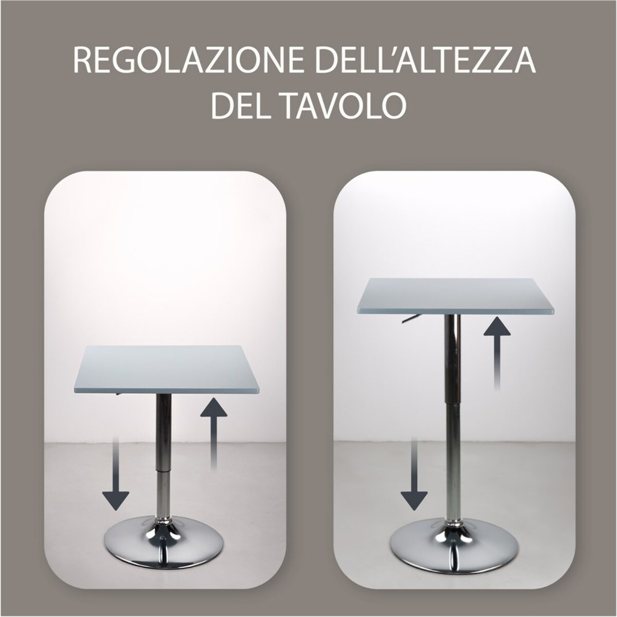 Tavolo da bar grigio quadrato - Lima