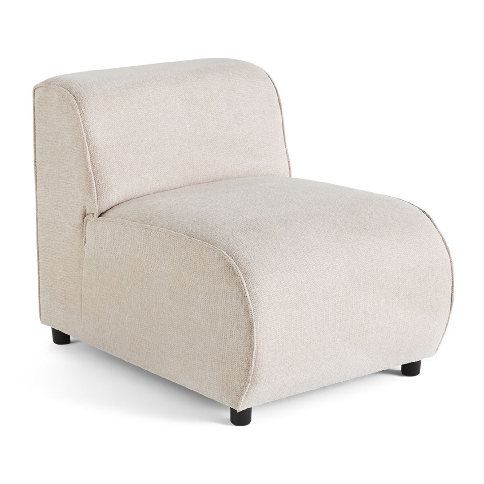 Suaro - Module d'assise sans accoudoirs en tissu texturé - Beige