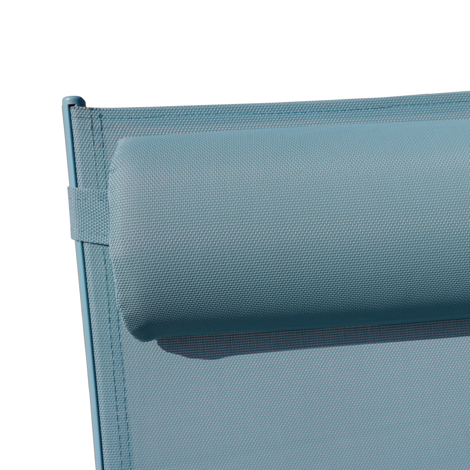 Lot de 2 transats GALAPAGOS en textilène bleu clair - aluminium bleu clair