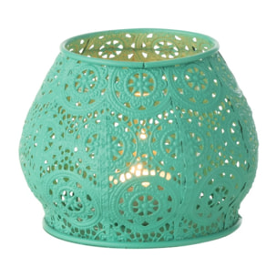 J-Line bougeoir Cylindre - métal/verre - cyan - small