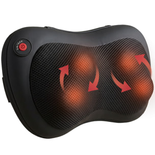 Cojín de Masaje Shiatsu con Calor y 4 Nodos, Amasado Giratorio 3D Masajeador de Cuello y Espalda, Alivio de la Fatiga Muscular Regalo para Mujer y Hombre en Casa, Oficina y Coche