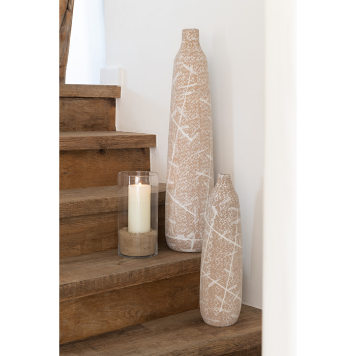 J-Line vase Dune Fin - céramique - beige/blanc - large