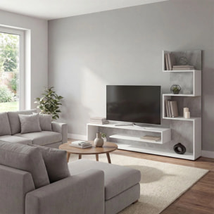 Mueble de salón Moobi en color blanco artik microcemento y medidas 160 x 124 cm Blanco Artik (Blanco Mate) - Microcemento