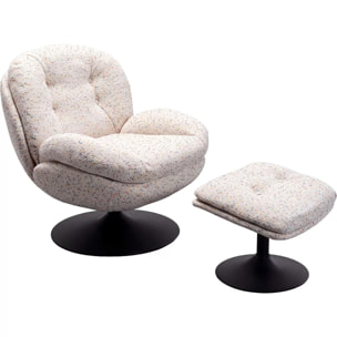 Fauteuil pivotant et repose-pieds Stanford Kare Design