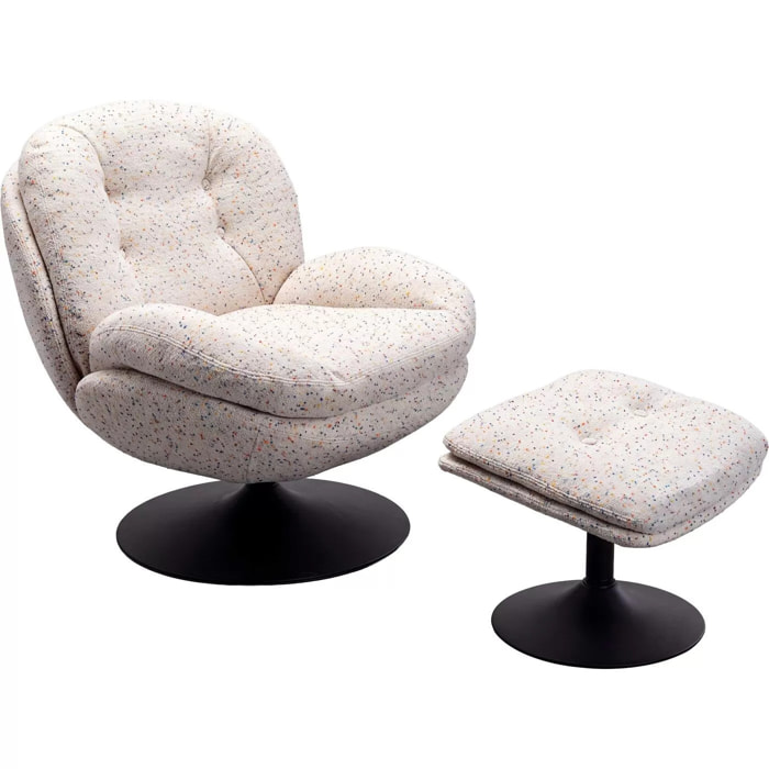 Fauteuil pivotant et repose-pieds Stanford Kare Design