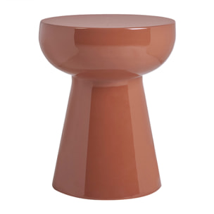 Table d'appoint ronde en métal émaillé terracotta D34 cm MOGOU