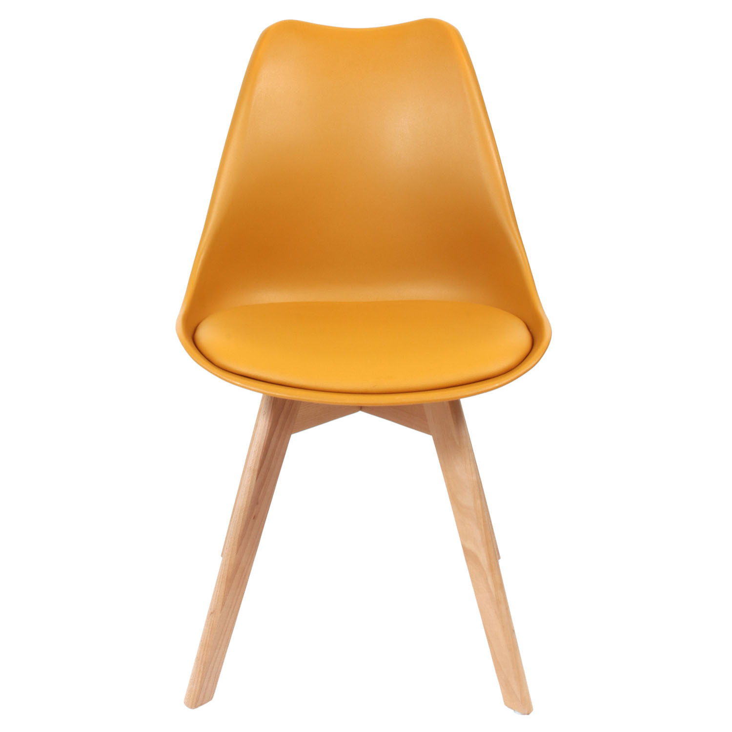 Chaise Scandinave Coque Rembourree Jaune - Lot De 4