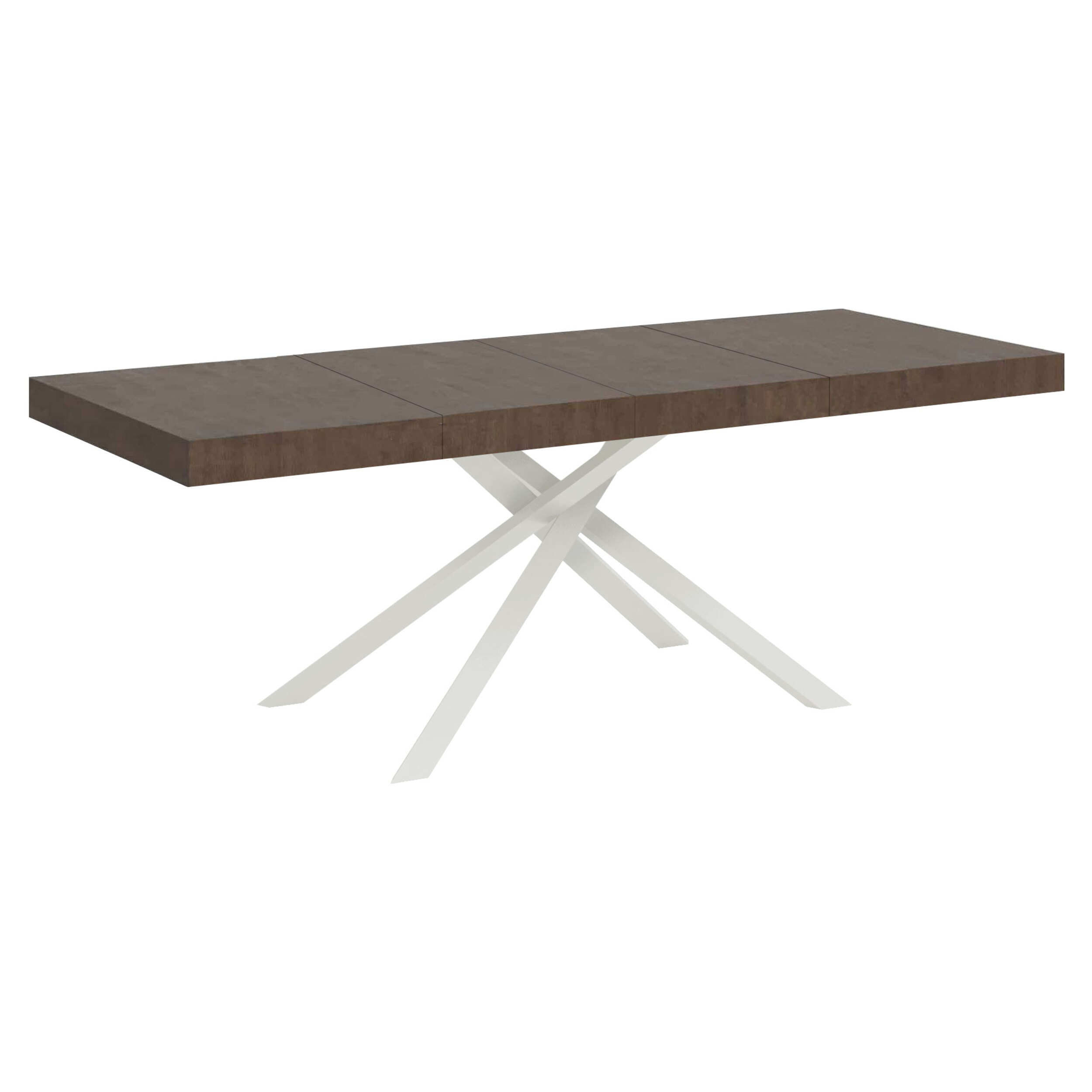 Mesa extensible 90x180/284 cm Karida Premium nogal patas blanca