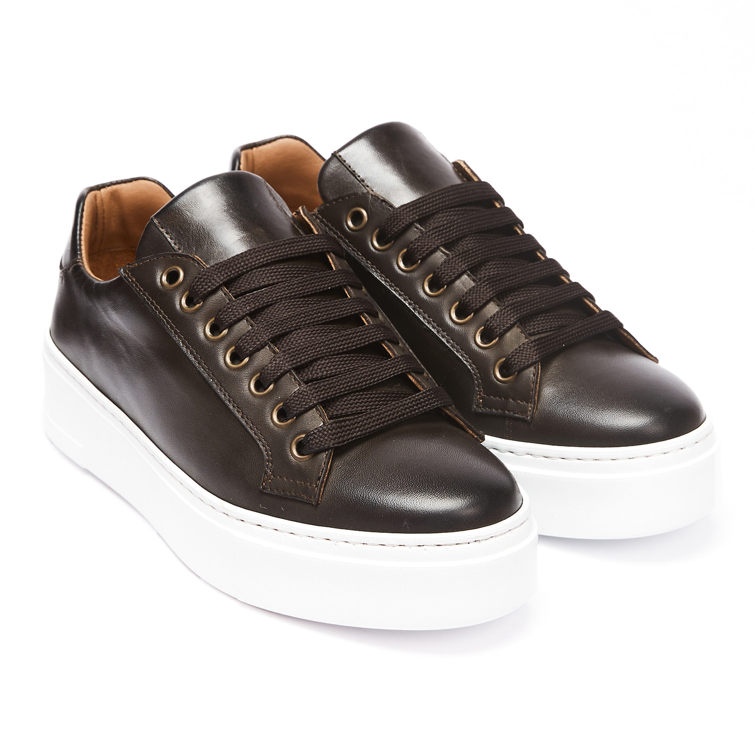 Classic Lace-up Sneaker British Passport Testa di moro