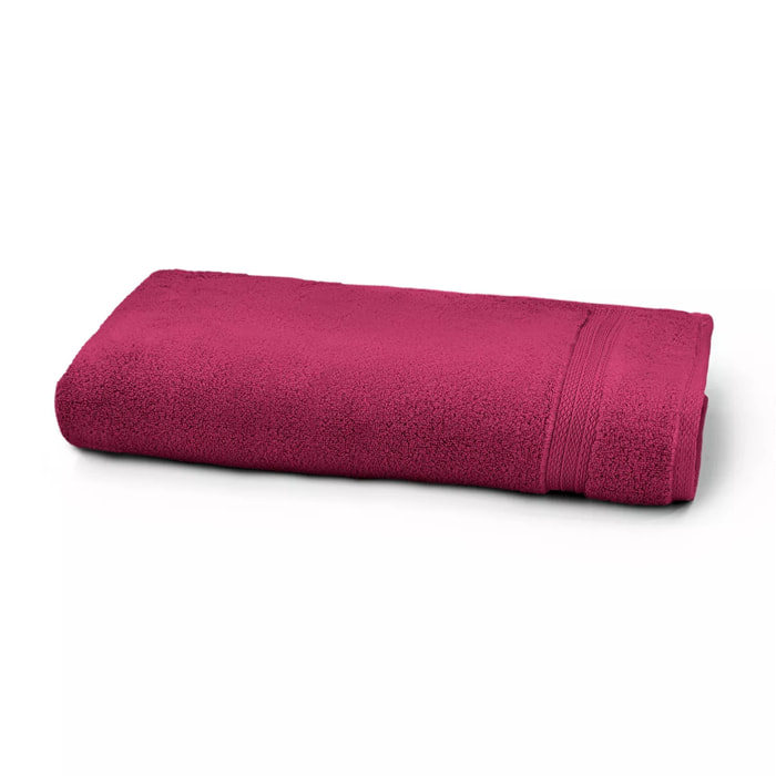 Drap de douche pur coton 550 g/m² uni rose Elea fuchsia